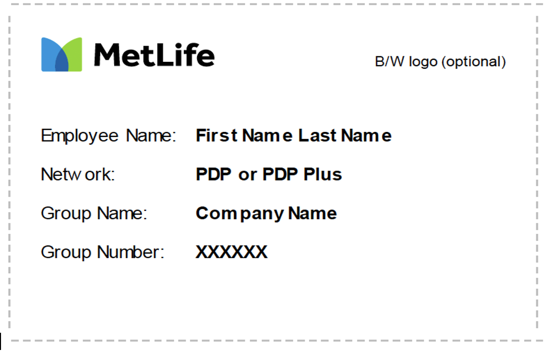 Insurance card example