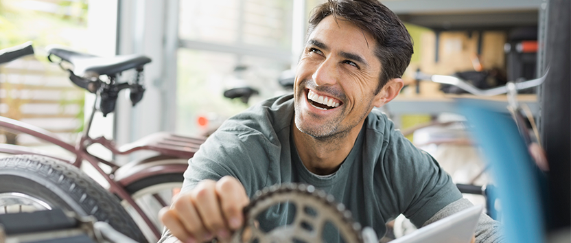 Man repairing cycle