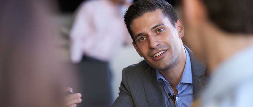 Man in a casual conversation