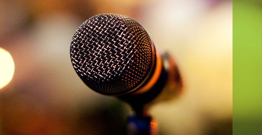 A microphone / speaker at work place