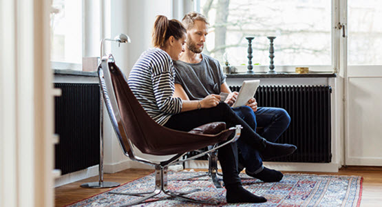 Couple viewing their plan