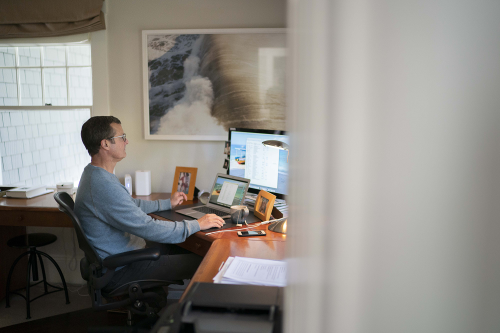 Man Working On Computer