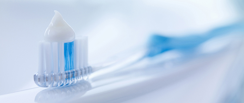 A toothpaste applied toothbrush