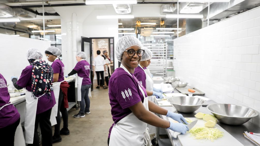 MetLife Foundation grantee, Hot Bread Kitchen, in New York City guides women into successful jobs in the food industry. 