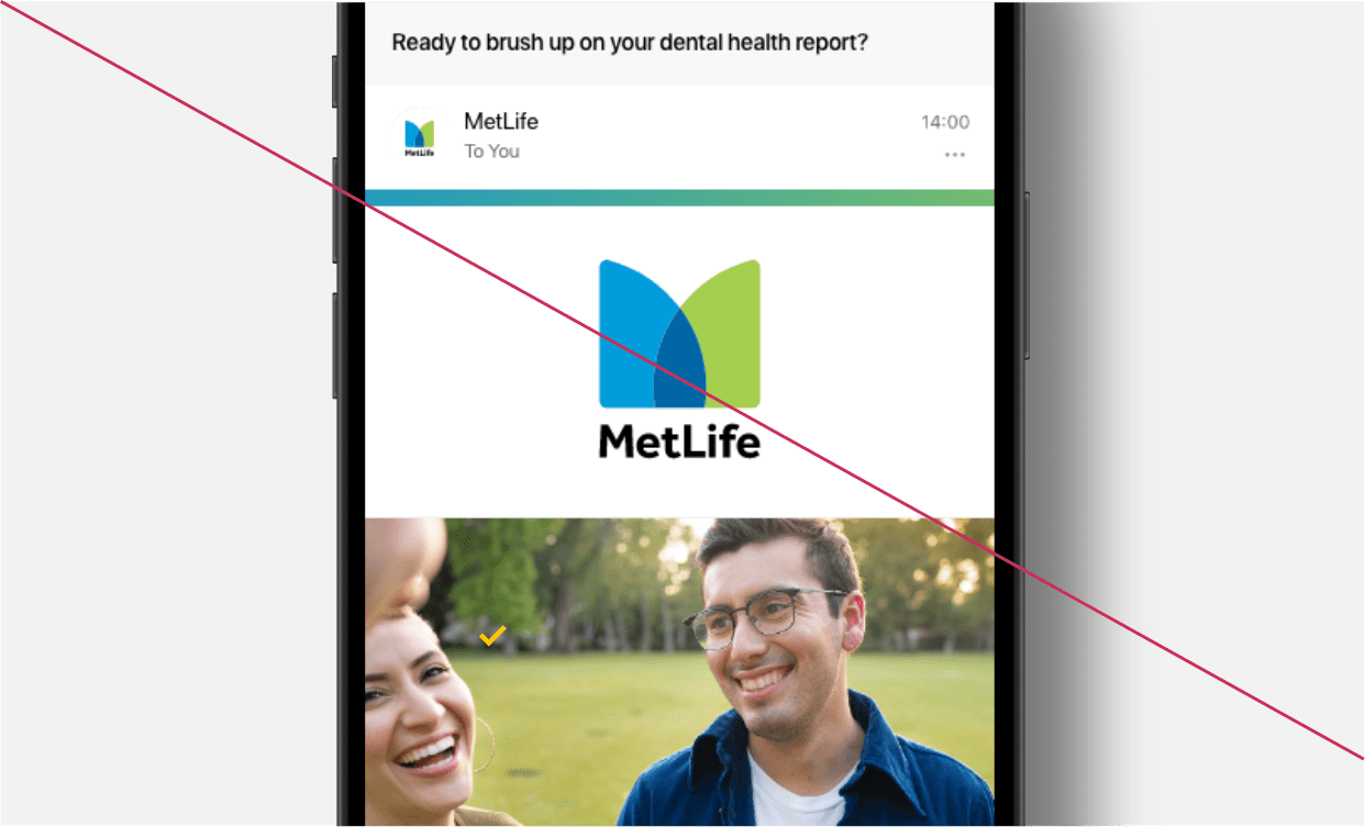 Example of how not to display the MetLife logo.